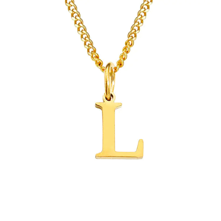 14K Stainless Steel Necklace with 26 Letters