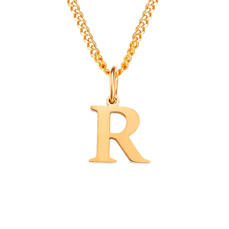 14K Stainless Steel Necklace with 26 Letters