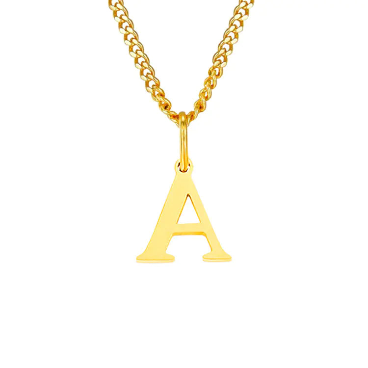 14K Stainless Steel Necklace with 26 Letters