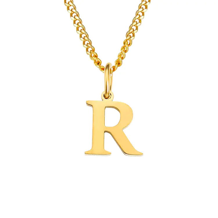 14K Stainless Steel Necklace with 26 Letters