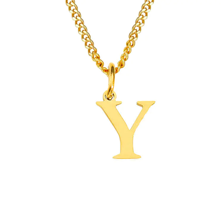 14K Stainless Steel Necklace with 26 Letters