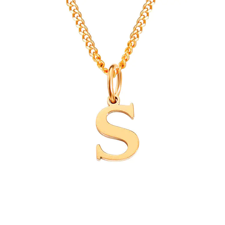 14K Stainless Steel Necklace with 26 Letters