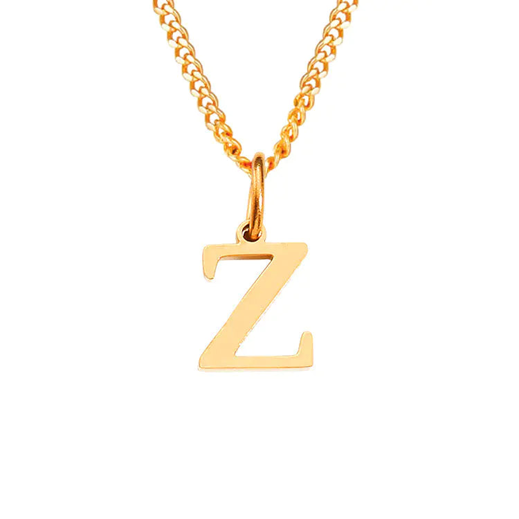 14K Stainless Steel Necklace with 26 Letters