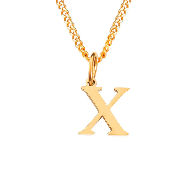 14K Stainless Steel Necklace with 26 Letters