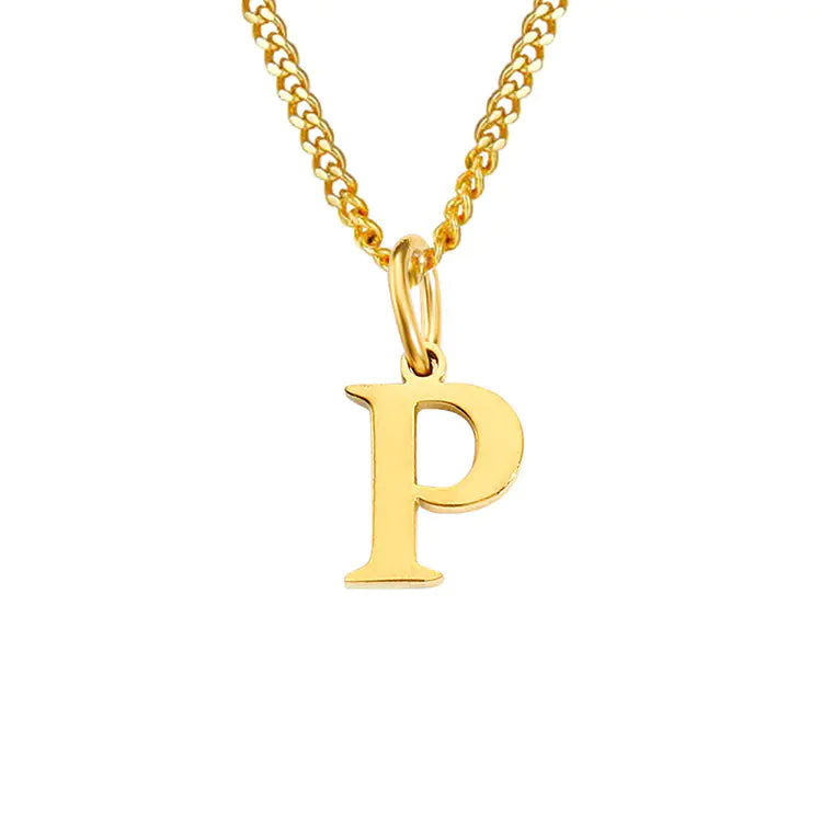 14K Stainless Steel Necklace with 26 Letters